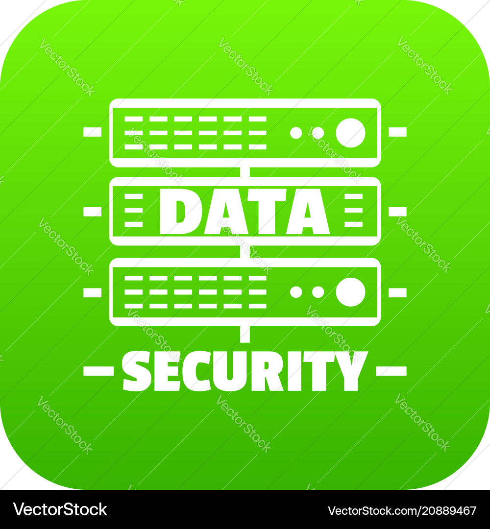 Server data security icon green Server data security icon green vector image