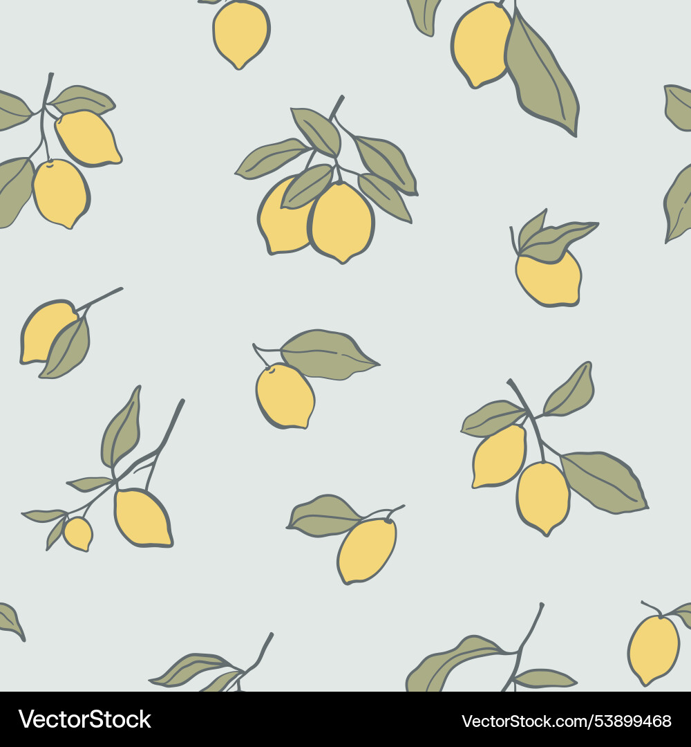Elegant seamless pattern with lemons on branches vector image