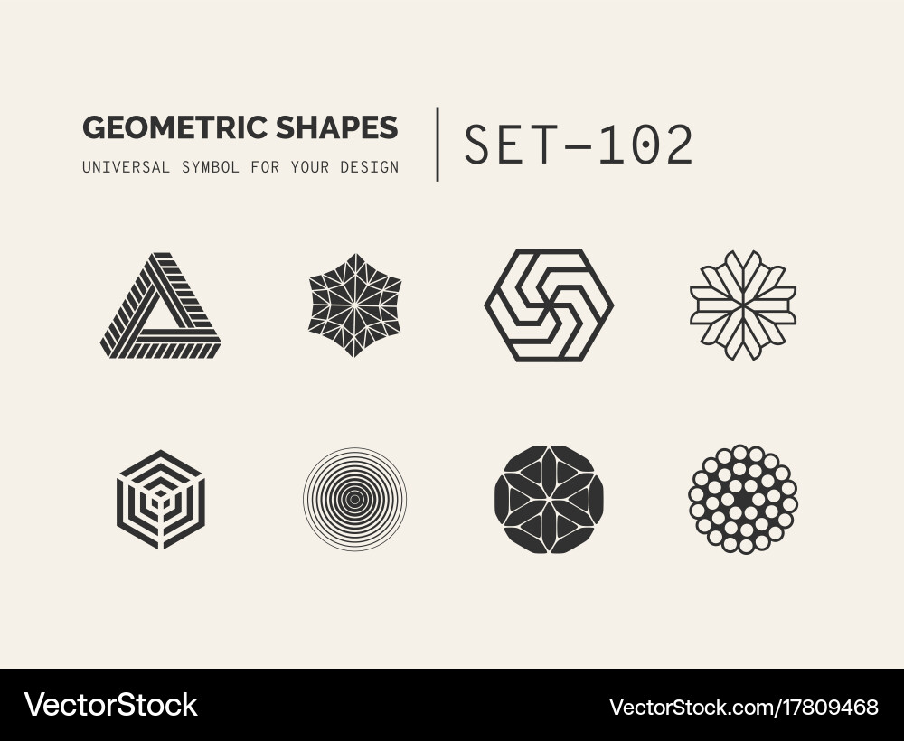 Minimal Geometric Shape Set Vector Image