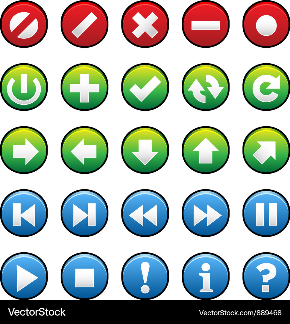 Set of Button Icons Vector Image