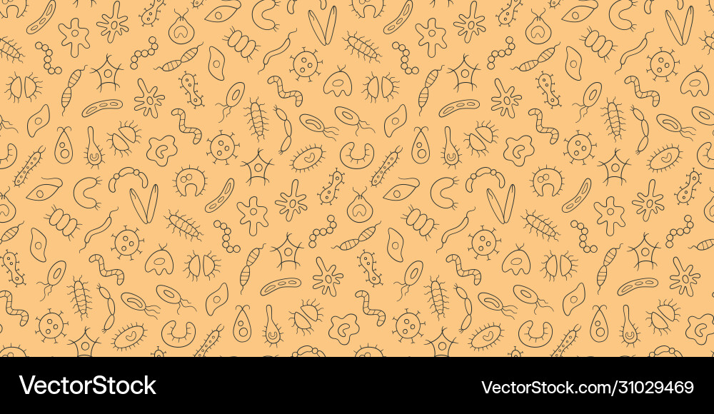 Microbe Pattern - Germs and Pathogens Vector Image