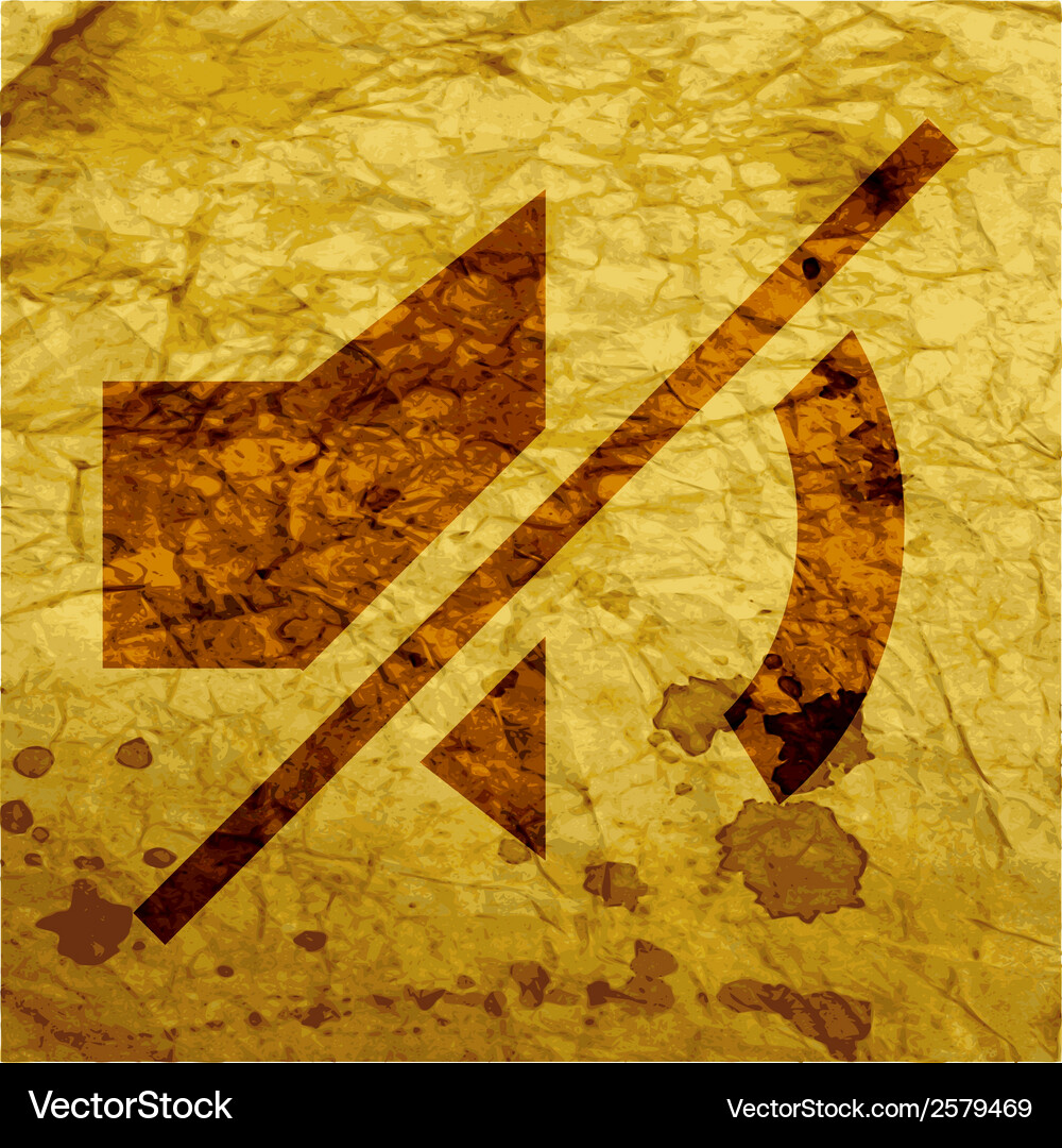 Mute sound flat modern web button and space Vector Image