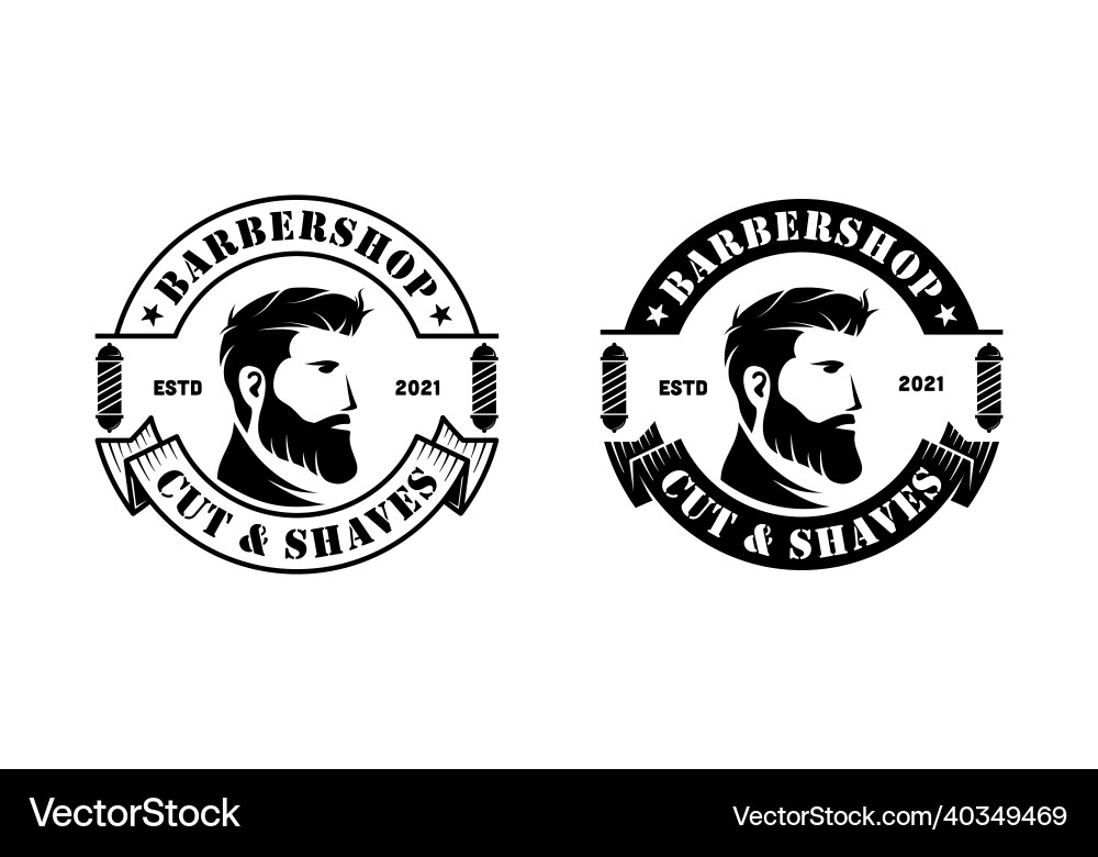Retro Barber Shop Logo Vector Image