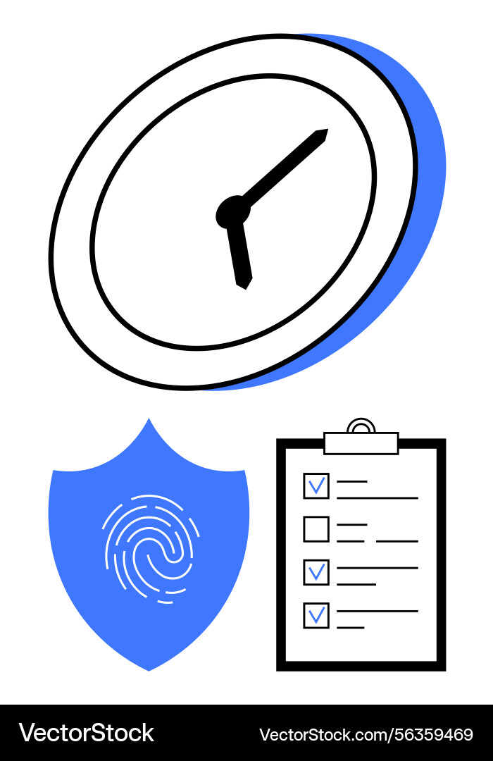 Time management security and task tracking Time management security and task tracking vector image