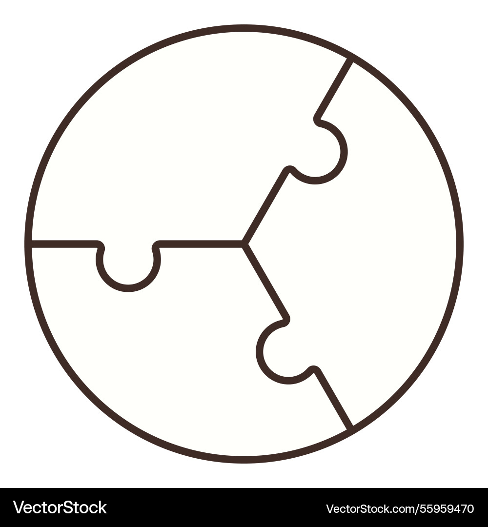 Circular puzzle with four interlocking pieces Circular puzzle with four interlocking pieces vector image