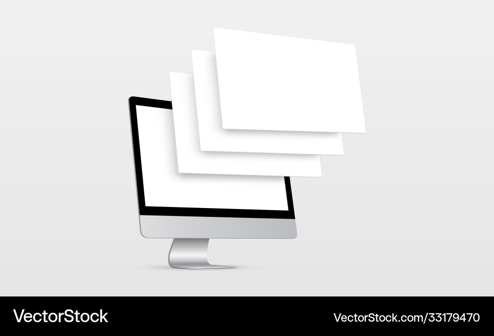Computer Monitor with Wireframe Pages vector image
