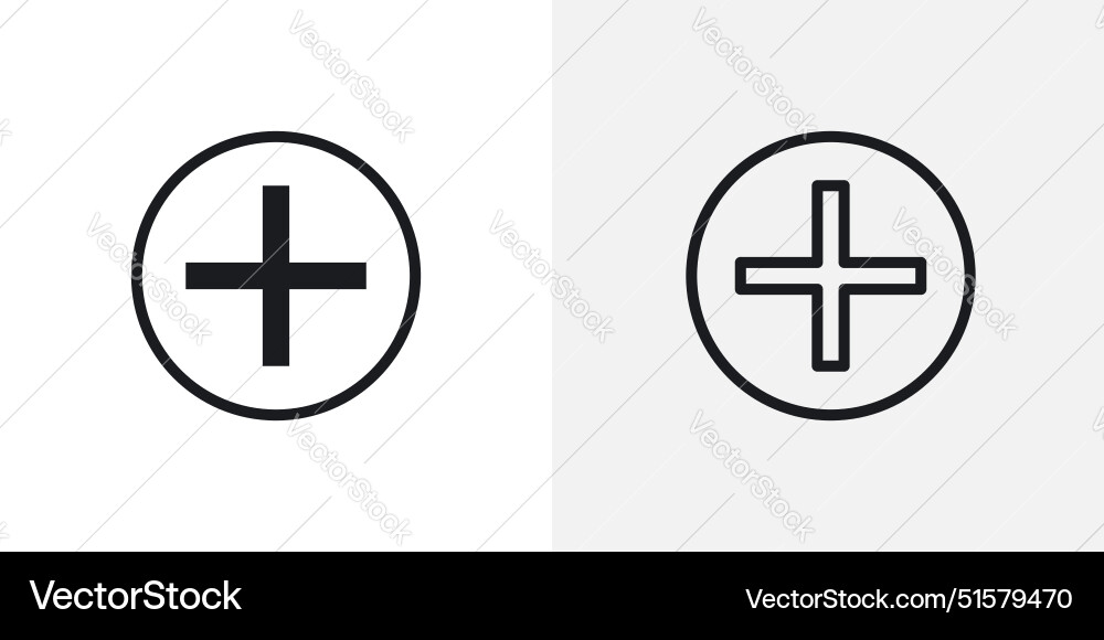 Icon of a plus sign for adding new items Icon of a plus sign for adding new items Vector Image