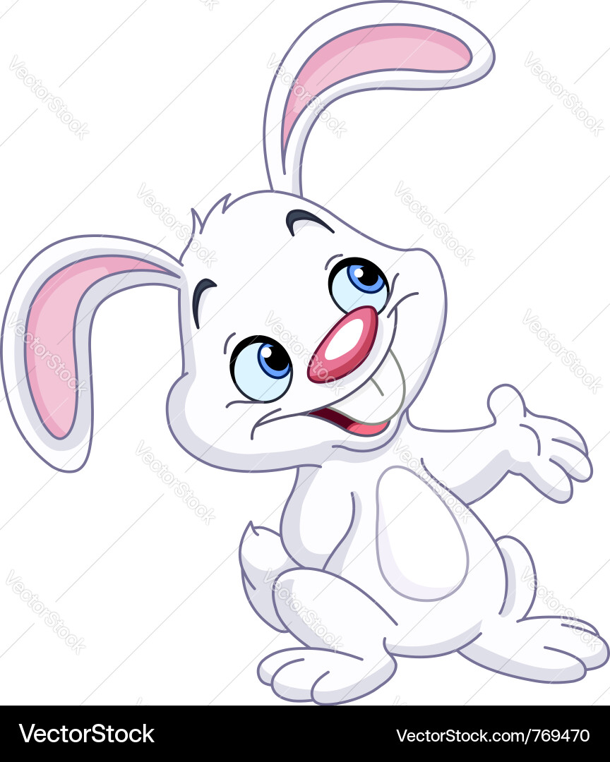 Lächeln Bunny Holding etwas Vektorbild