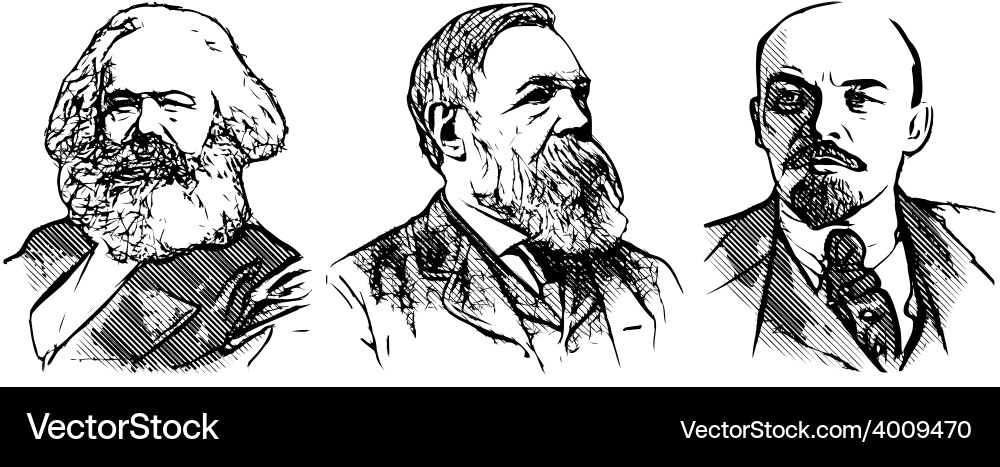 Marx, Engels, Lenin - Socialist Leaders Royalty Free Vector
