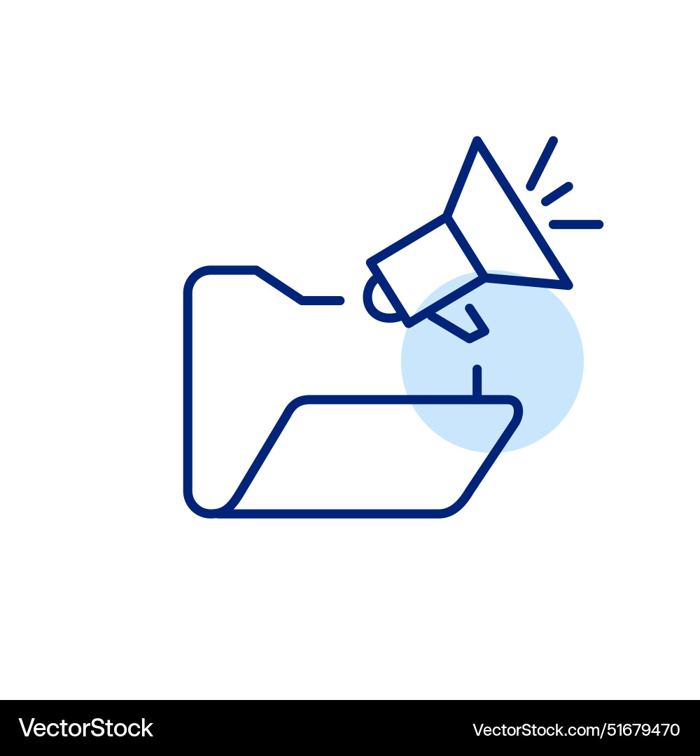 Open file folder and megaphone document Open file folder and megaphone document vector image