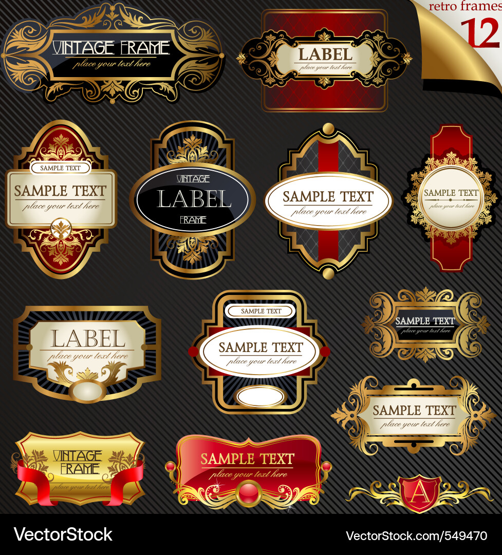 Ornate Frames & Decorative Labels vector image