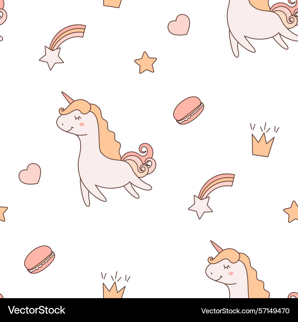 Pattern design with unicorn Vector Image
