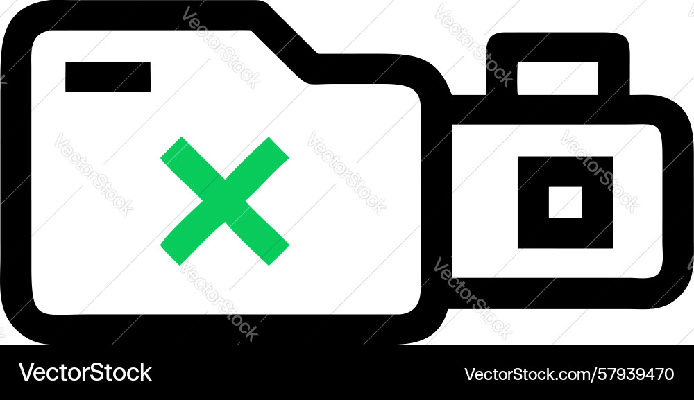 Restricted Access Error Folder Icon Vector Image