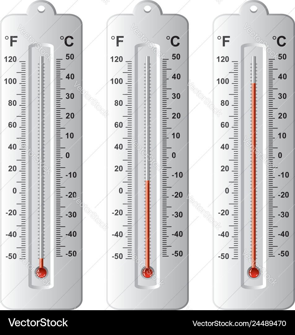Set von Thermometern auf verschiedenen Ebenen Set von Thermometern auf verschiedenen Ebenen vektorbild