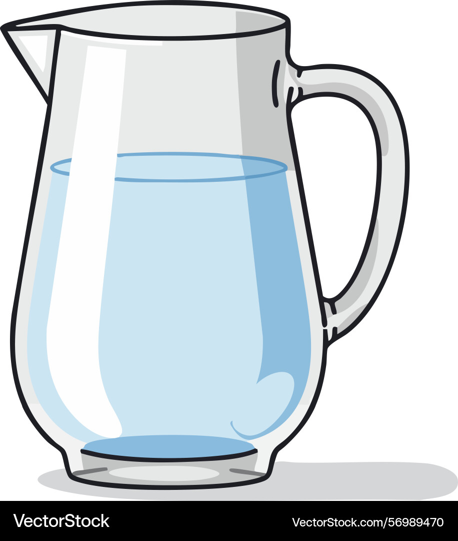 Water pitcher with handle and transparent Vector Image