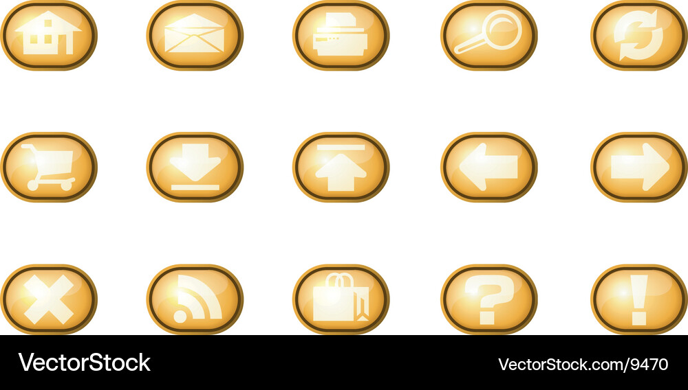 Web icons a yellow Vector Image