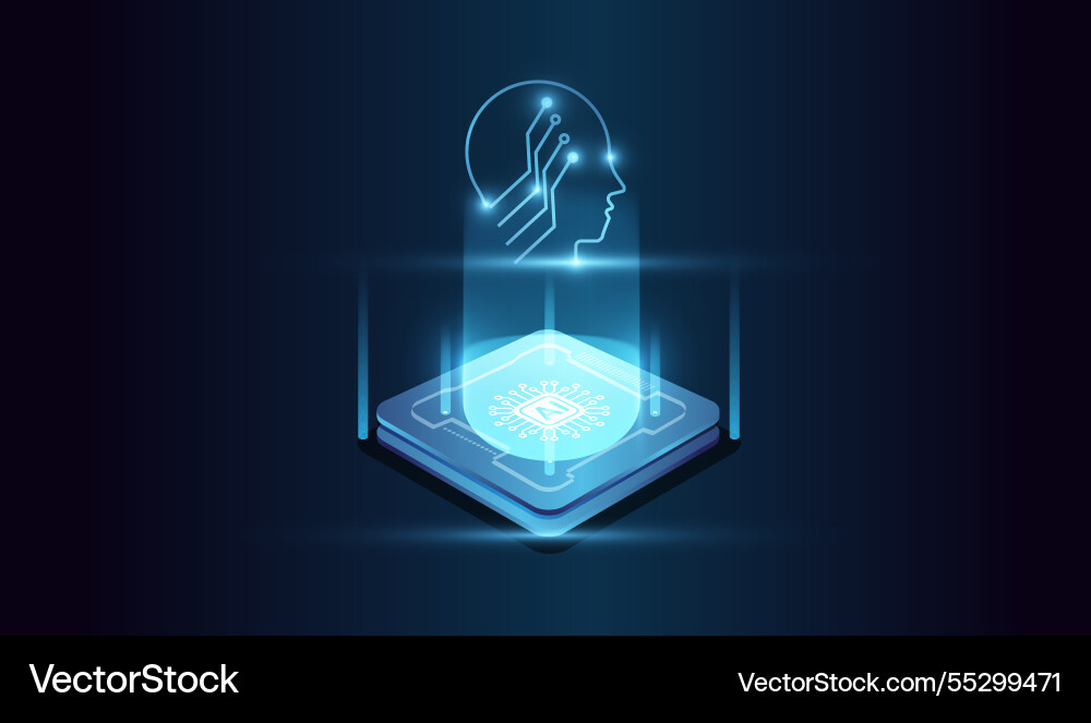 Ai learning machine brain icon computer Ai learning machine brain icon computer Vector Image