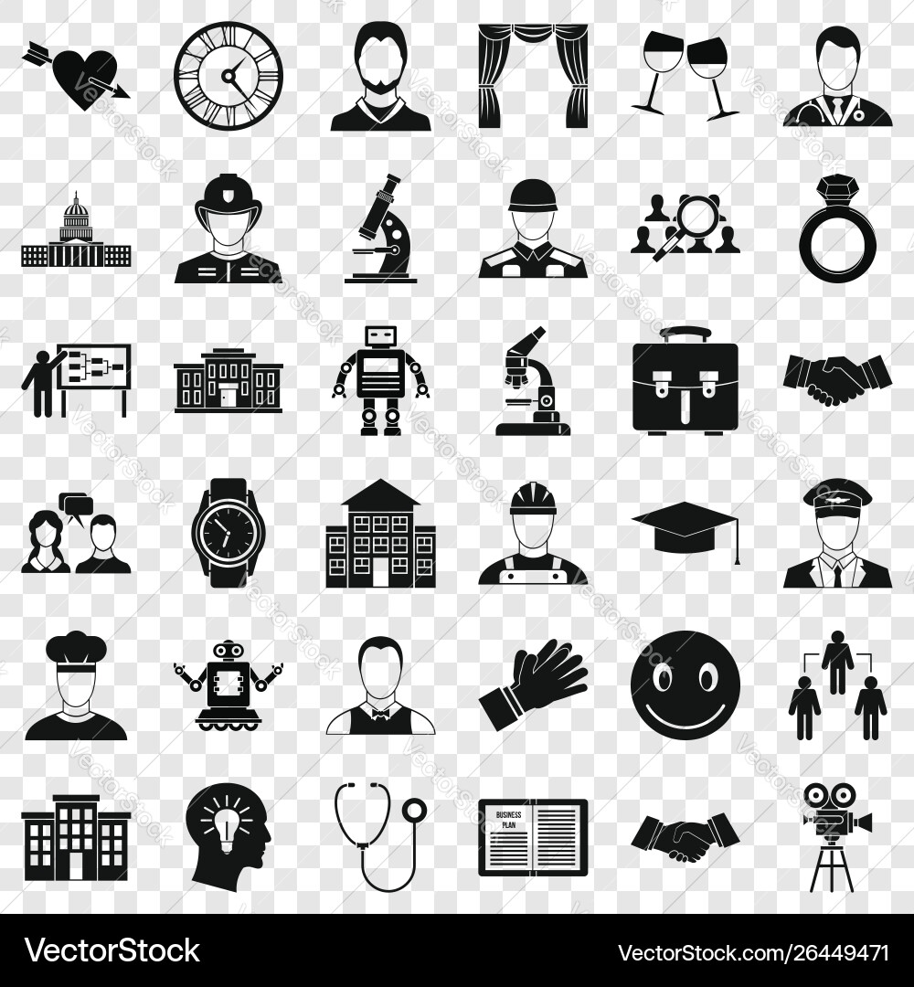 Applause icons set simple style vector image