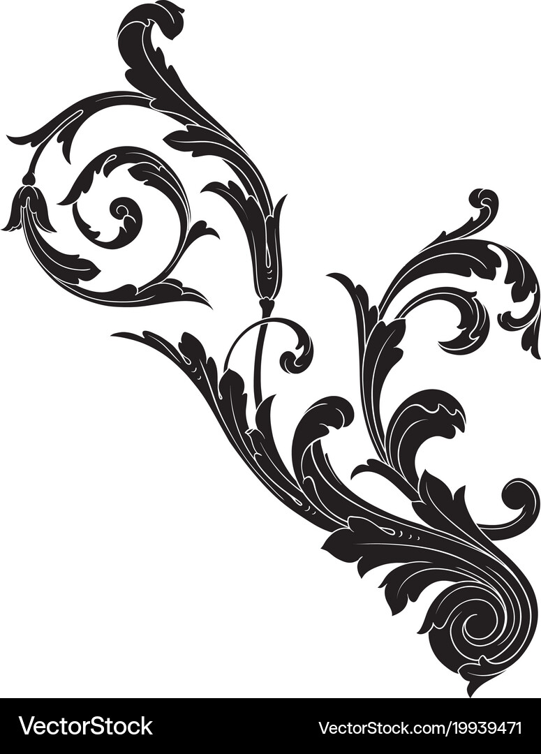 Baroque ornament in victorian style – Royalty-Free Vector | VectorStock, image size:775x1080