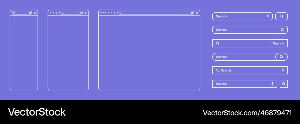 Blank web browser internet page window Blank web browser internet page window vector image