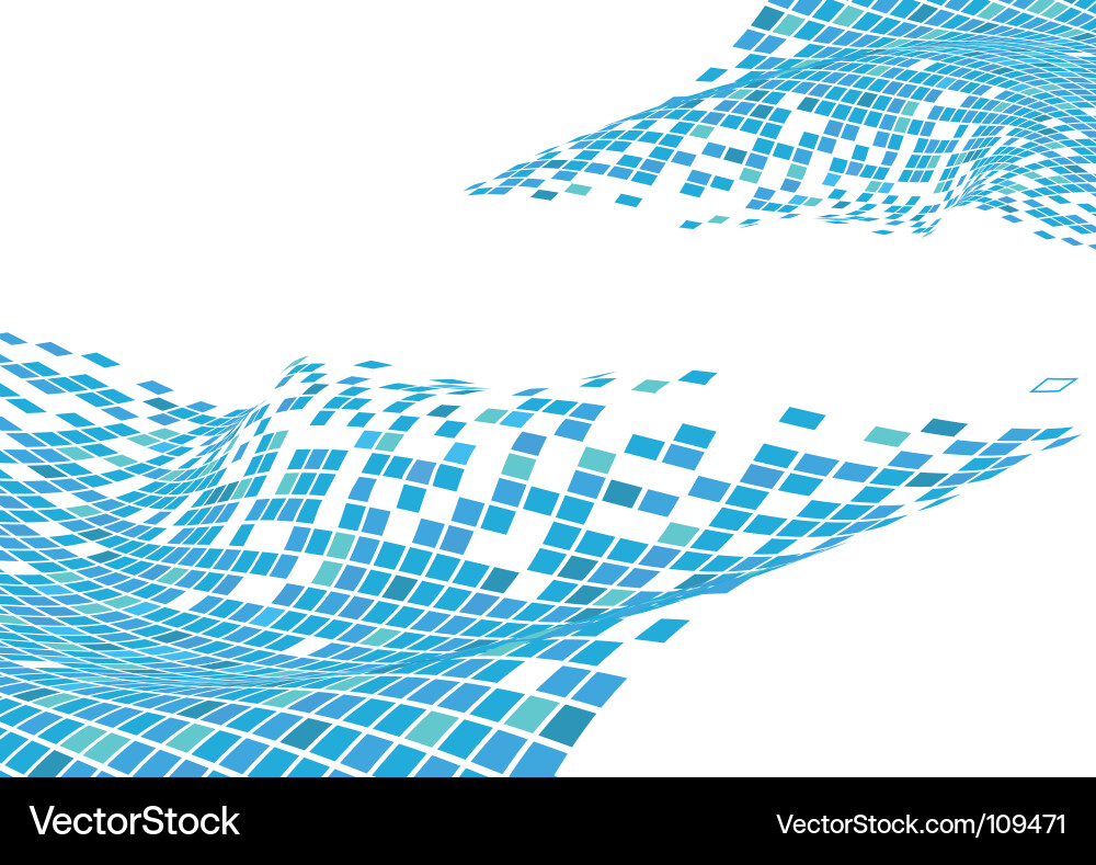 Blue Square Wave Background Vector Image