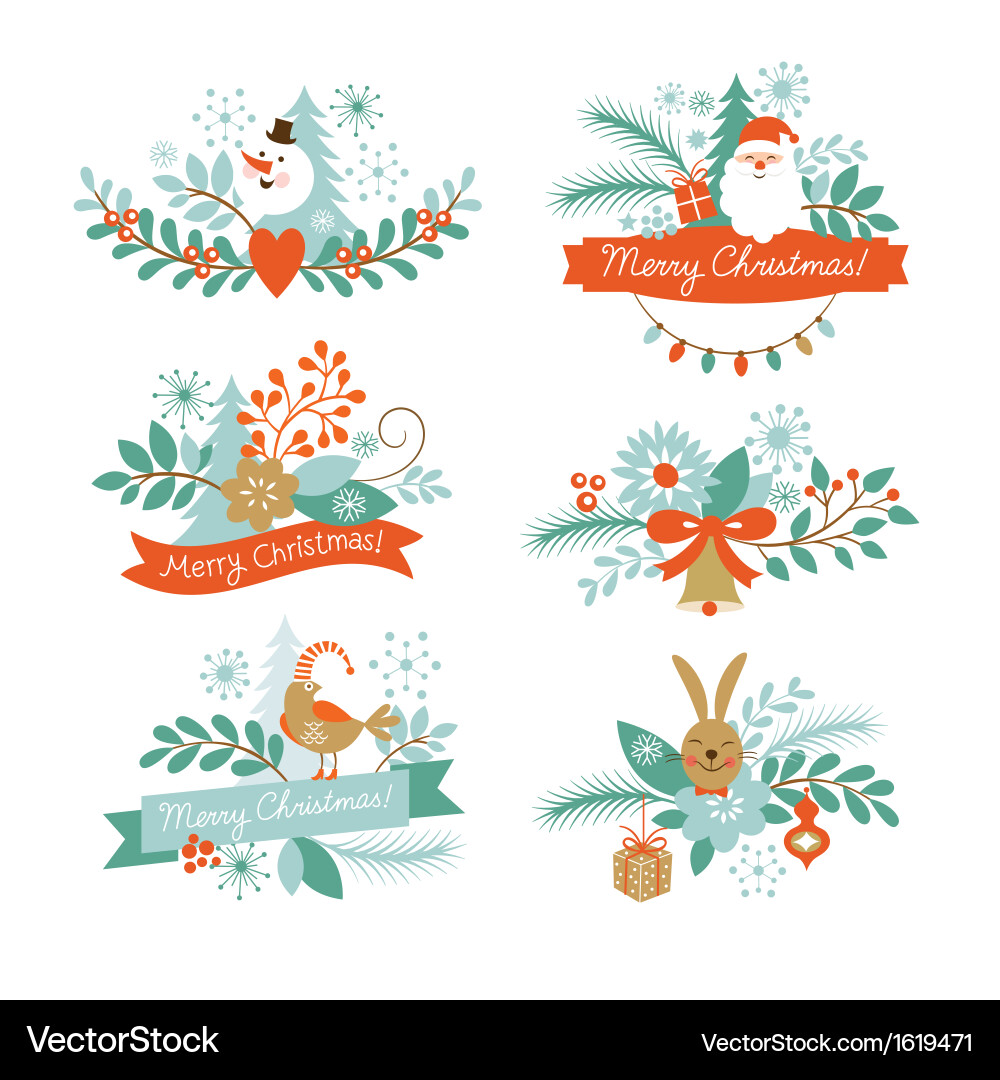 Christmas Elements Collection vector image