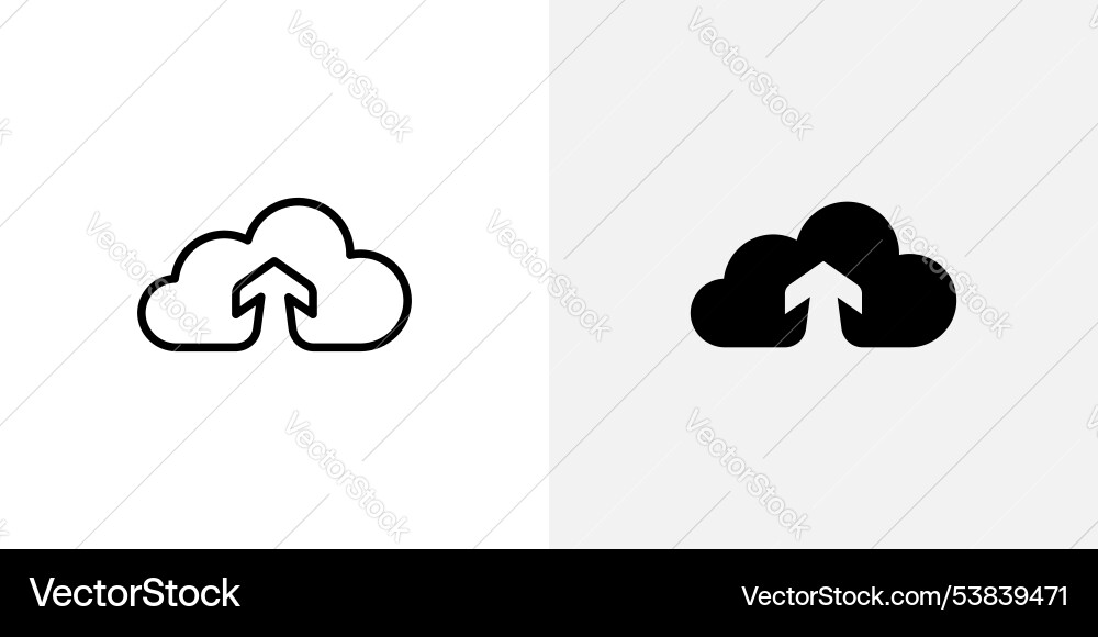 Cloud upload icon set Vector Image