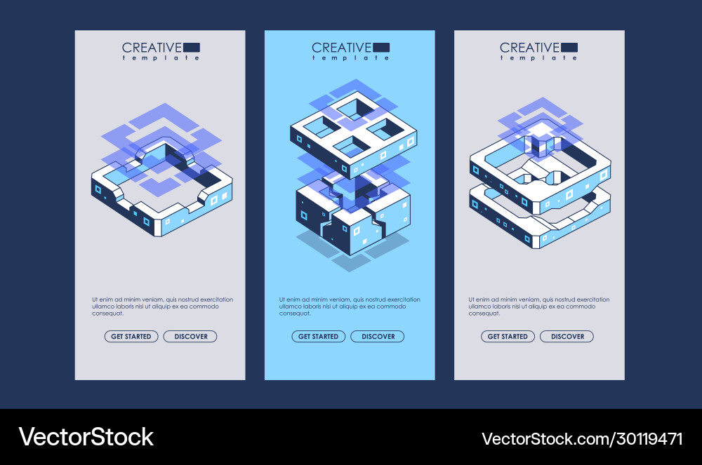 Data Isometric Abstract Tech Vector Image