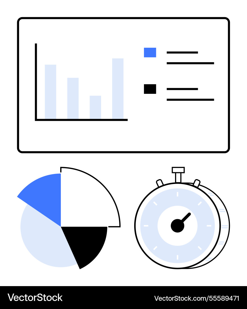 Data presentation with bar chart pie Data presentation with bar chart pie vector image