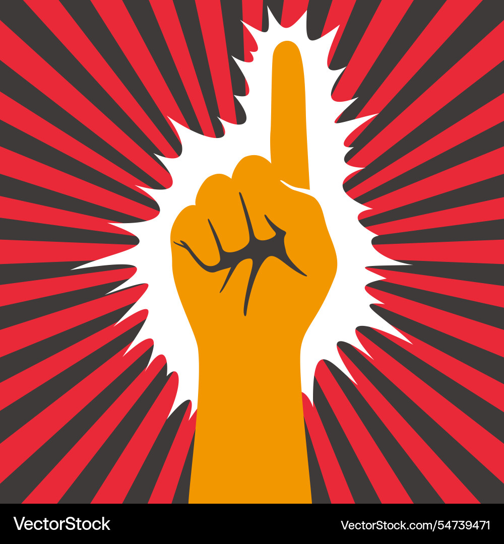 Hand gesticulate symbol showing the number Vector Image
