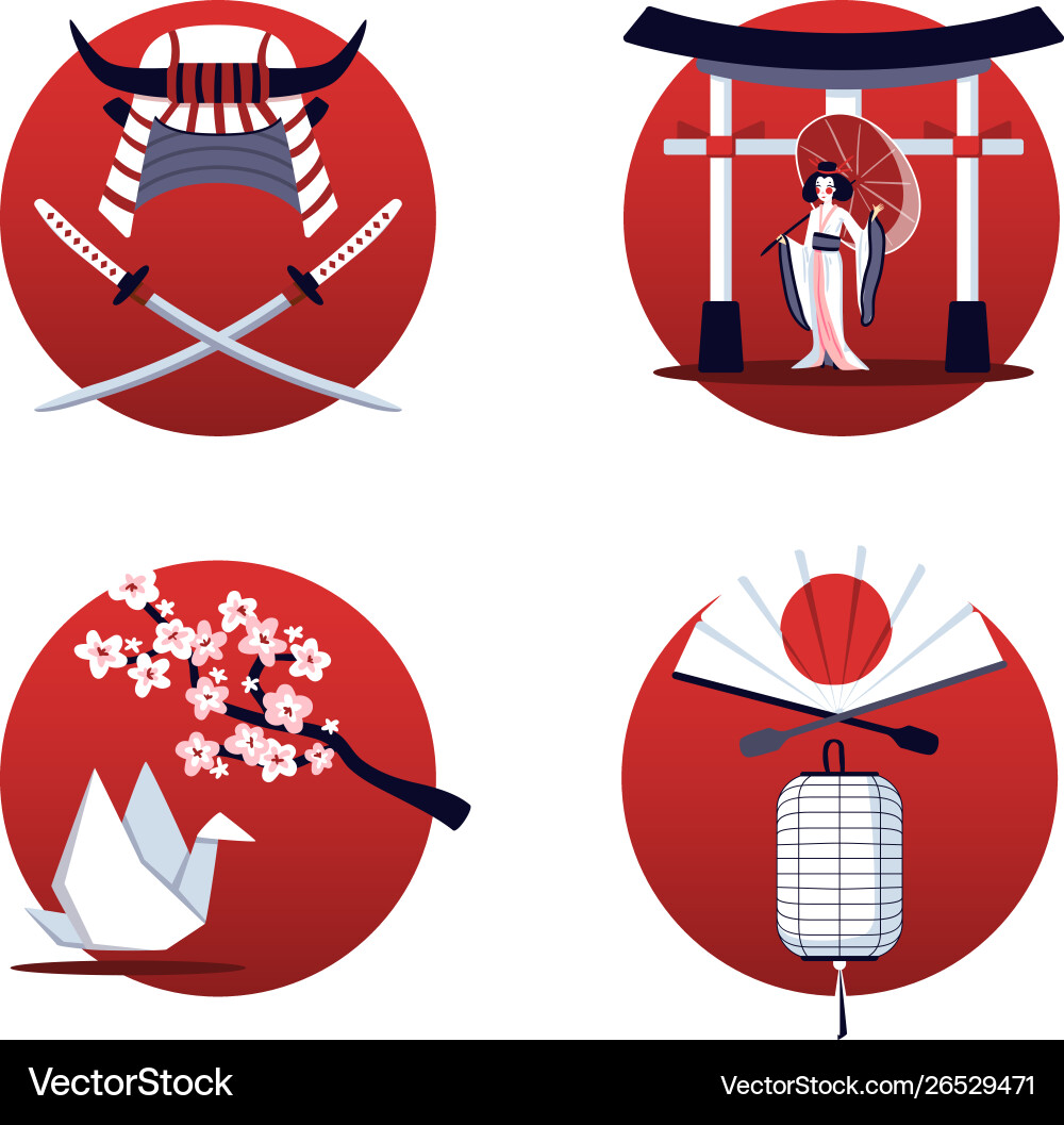 Japanese National Symbols vector image