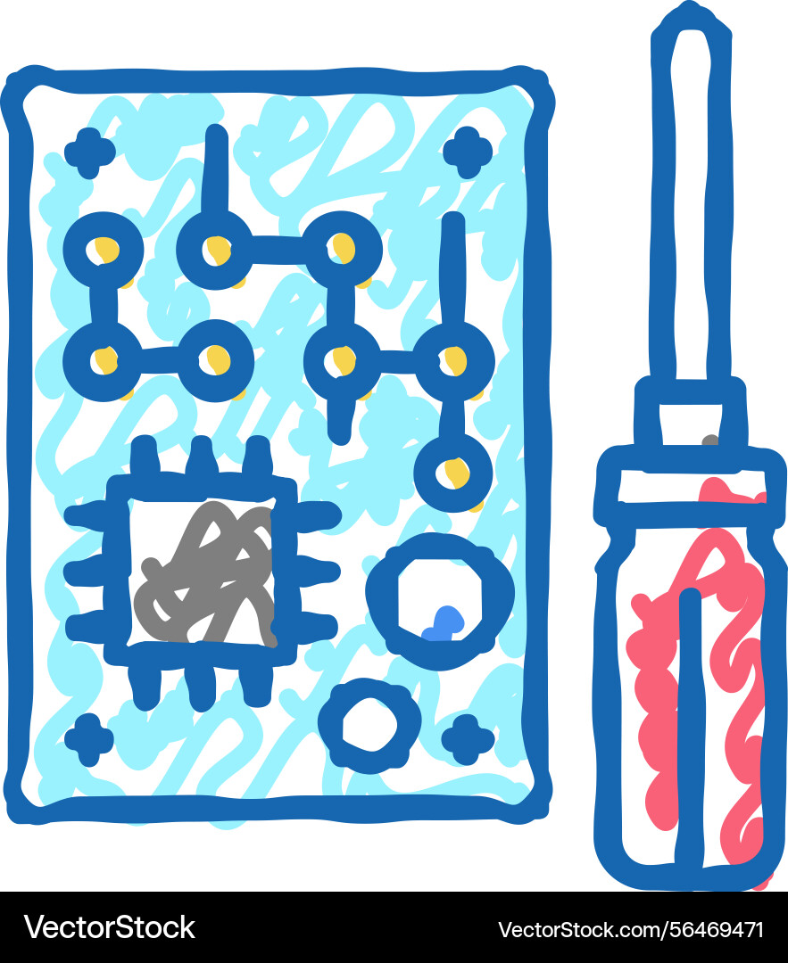 Microchip make geek icon doodle Microchip make geek icon doodle vector image