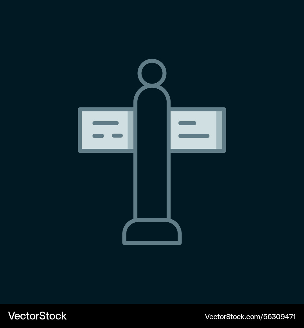Road Signpost Icon - Directional Pointer Vector Image