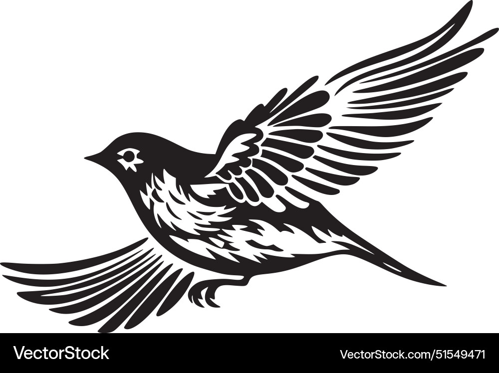 Sparrow - black and white Royalty Free Vector Image