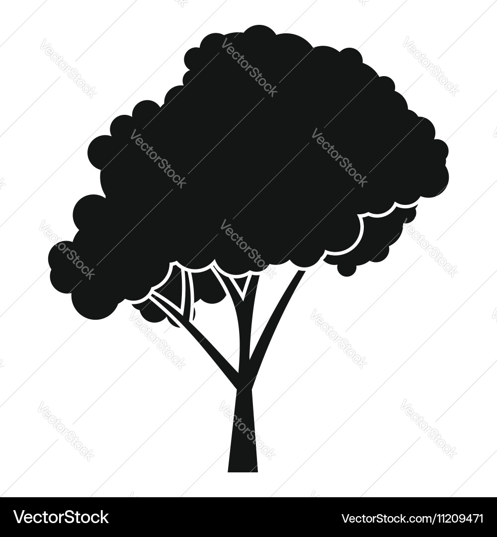 Tree with a rounded crown icon simple style Vector Image