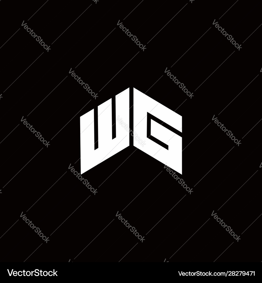 Wg logo monogram modern design template Royalty Free Vector