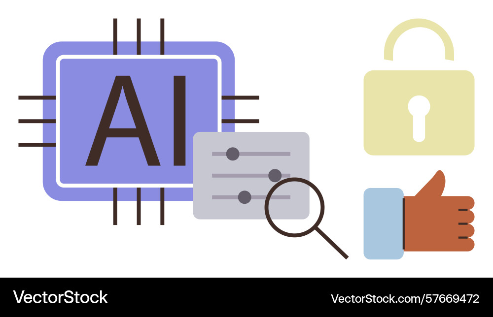 Ai technology with security and user-friendly Ai technology with security and user-friendly vector image