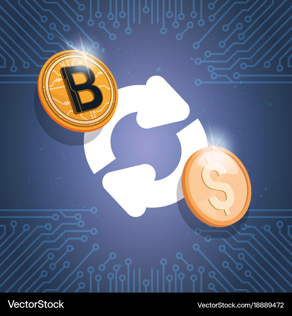 Bitcoin exchange icon digital crypto currency – Royalty-Free Vector |  VectorStock
