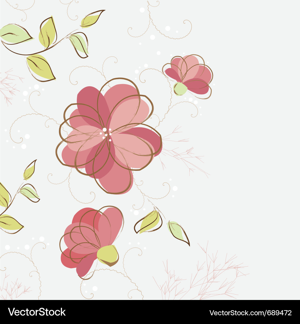 Blumenverzweigung Hintergrund Vektorbild