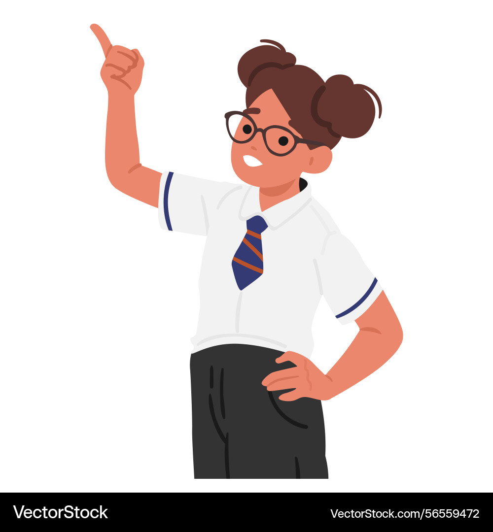 Clever nerd girl cartoon geek student character Vector Image