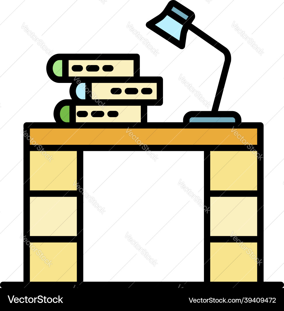 Homework table icon color outline Homework table icon color outline Vector Image