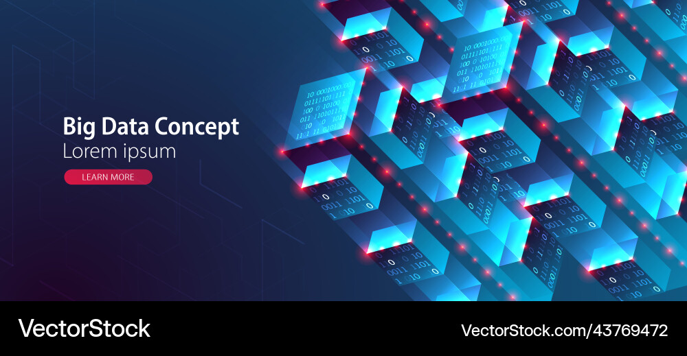 Isometric big data concept database abstract Isometric big data concept database abstract vector image
