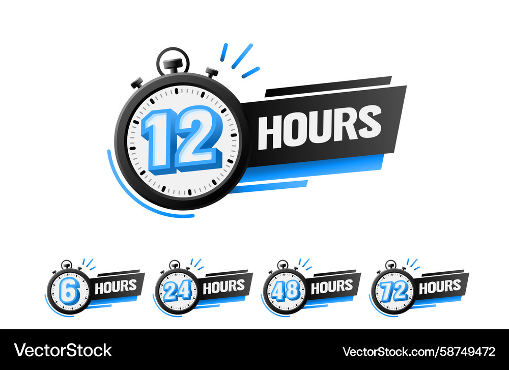 Set of Timer Icons - Hours & Time Vector Image