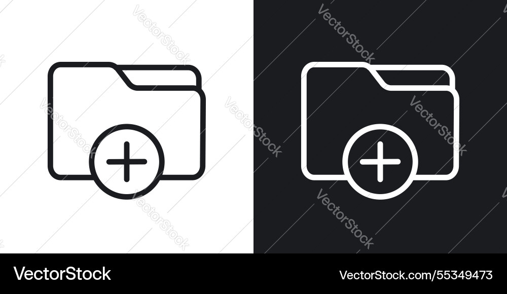 Add folder icons in black and white liner strokes Add folder icons in black and white liner strokes Vector Image