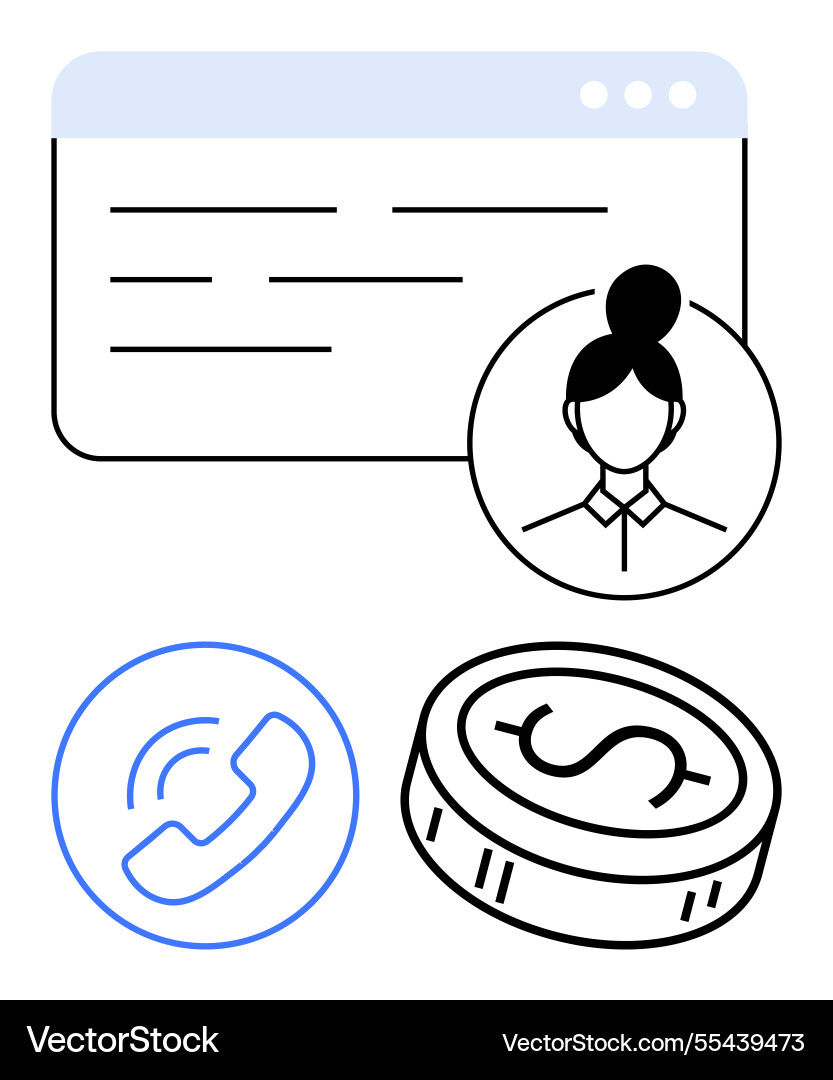 Customer service concepts user profile contact Vector Image