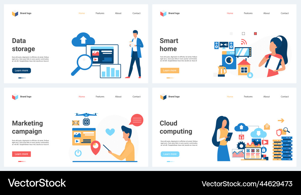 Data storage and computing smart home technology vector image