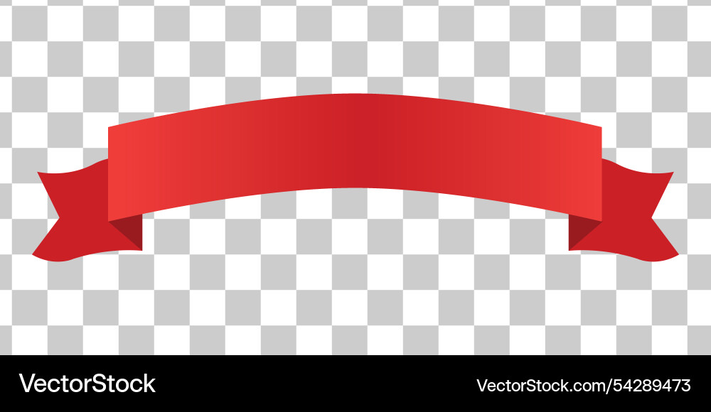 Flat red ribbon isolated on transparent background Flat red ribbon isolated on transparent background Vector Image
