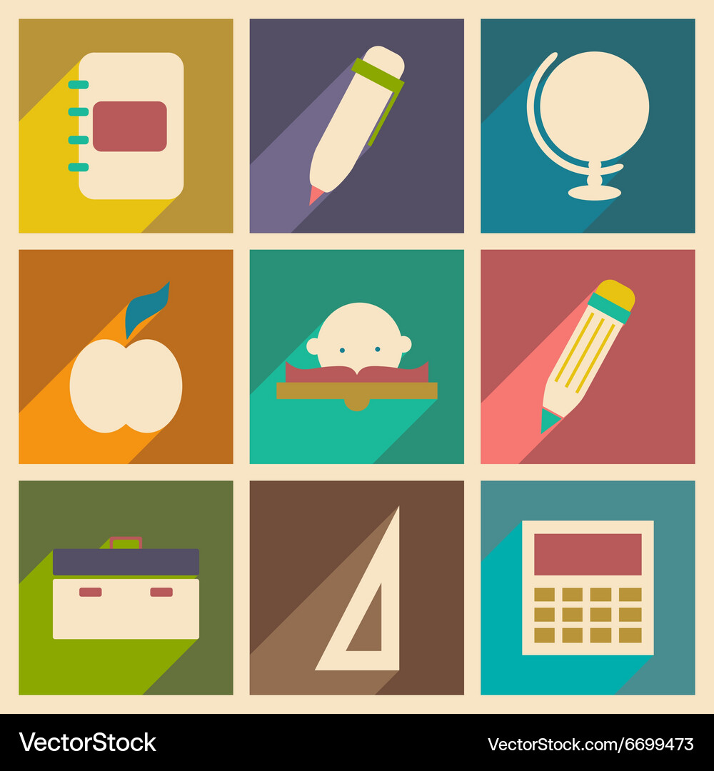 Flat with shadow concept and mobile application Vector Image