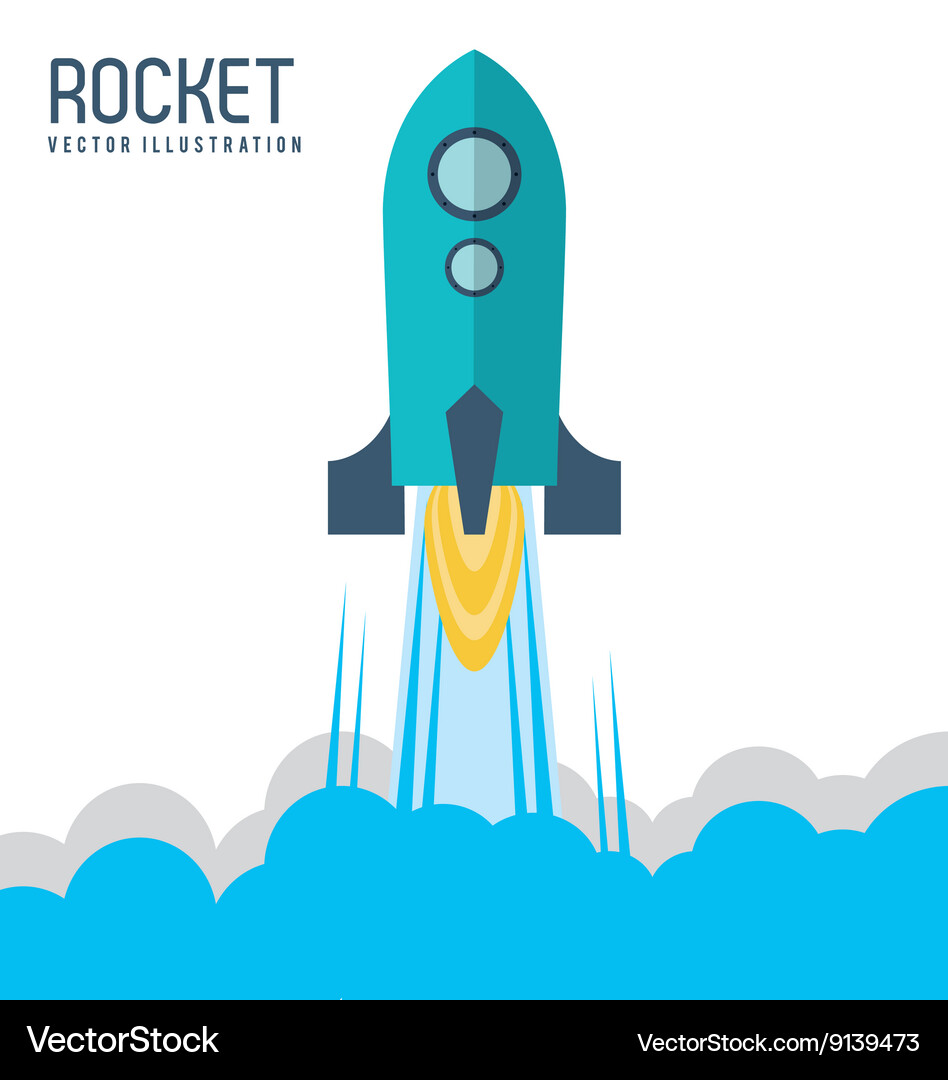 Space Rocket Icon - Launch Concept Vector Image
