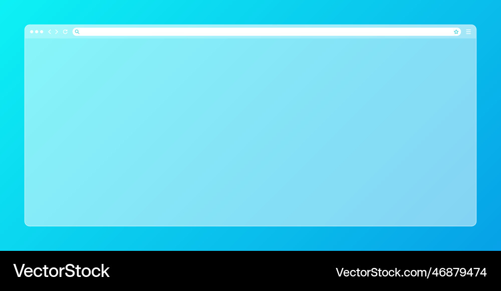 Blank transparent web browser window with toolbar Blank transparent web browser window with toolbar vector image